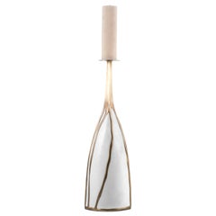 Melting Candle Base in Brass and White Parchment by Patrick Coard, Paris