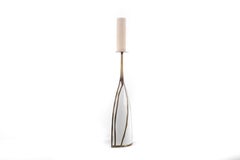 Base de bougie fondante en laiton avec parchemin blanc par Patrick Coard, Paris