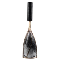 Base per candela fondente in ottone e pergamena di Patrick Coard Paris