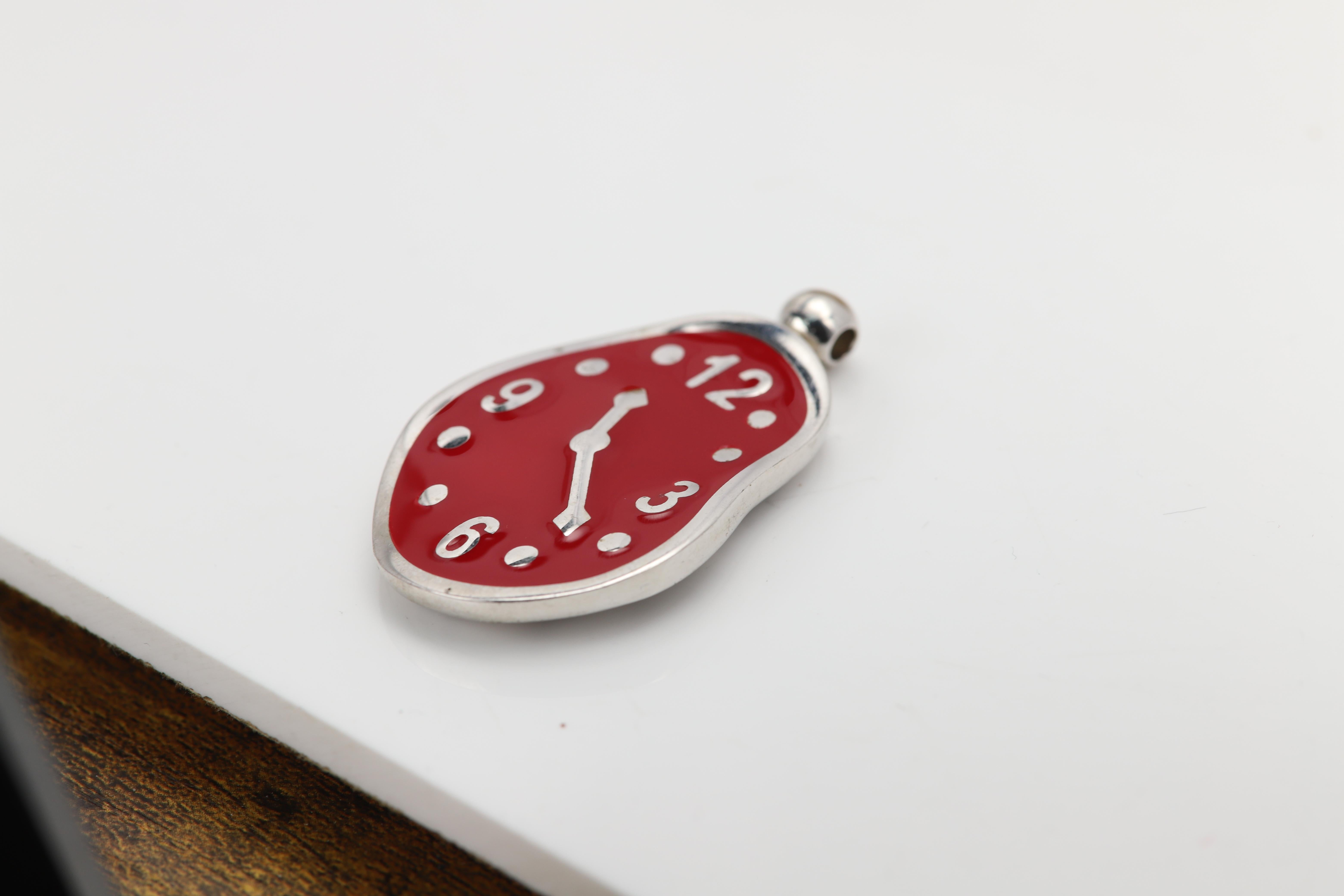 Orologio che si scioglie Collana ispirata all'arte Argento 925 Famosa Gioielleria ART Dali in vendita 3