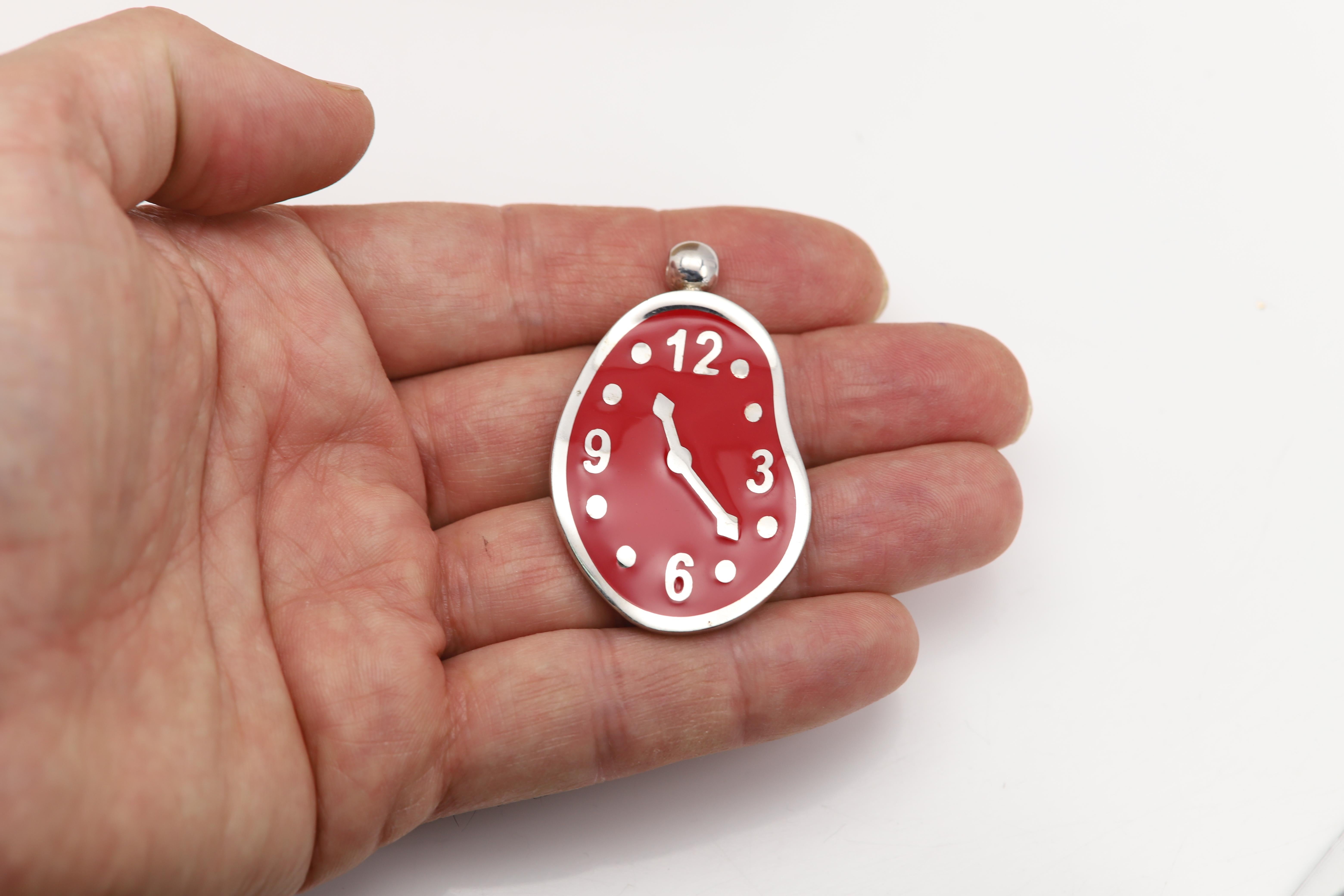 Orologio che si scioglie Collana ispirata all'arte Argento 925 Famosa Gioielleria ART Dali in vendita 4