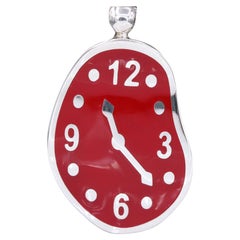 Kunst inspirierte Melting Clock Halskette Silber 925 berhmter Kunstschmuck Dali