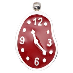 Melting Clock Art Inspired Necklace Silver 925 Famous ART Jewelry Dali