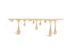 Melting Coffee Table/Cocktail Table 'Bean Shape' Polished Brass by Zhipeng Tan