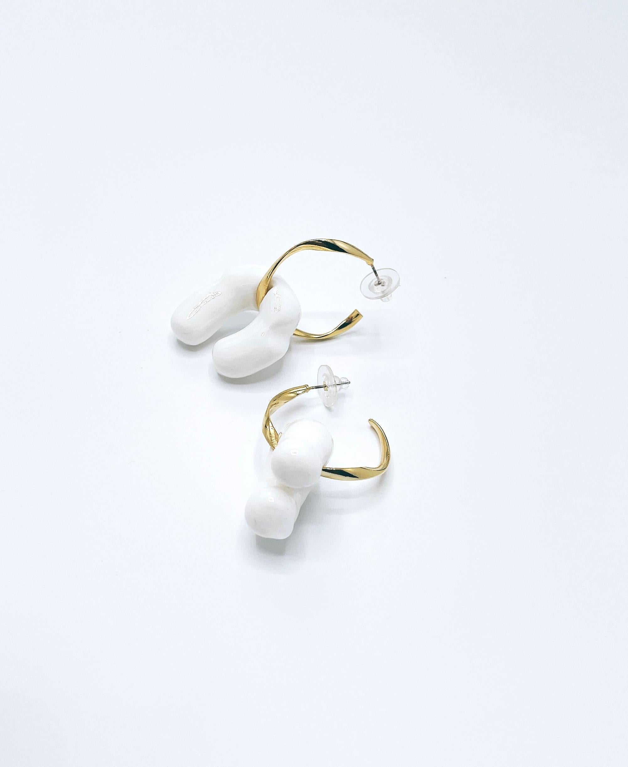 Women's Melting Donuts Sculpted Hoop Earrings For Sale