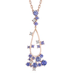 Melting Ice 18k Yellow Gold Tanzanite Drop Necklace by MadStone