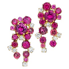 madstone jewelry Melting Ice Rhodolite Garnet and Diamond Earrings by Madstone