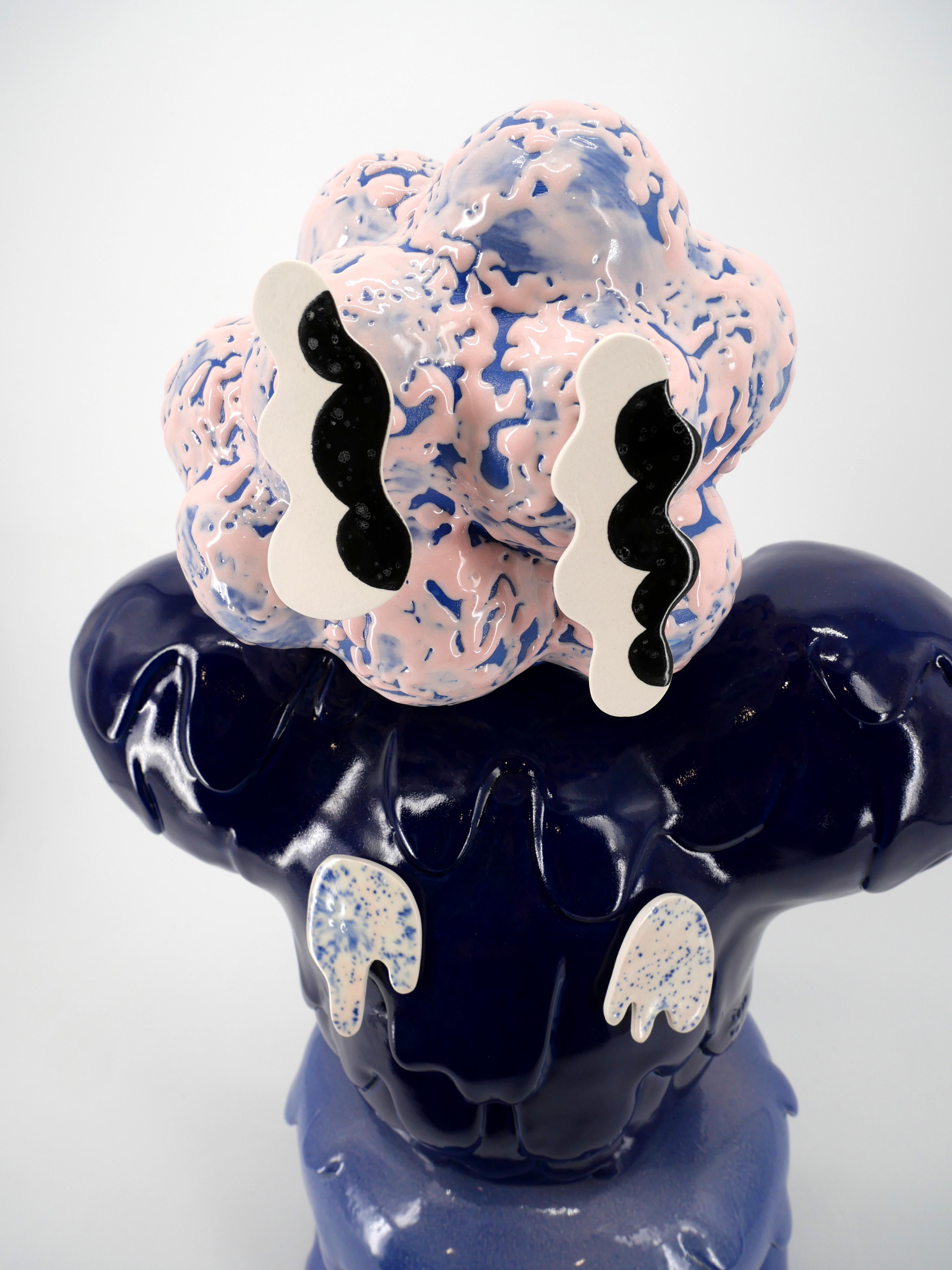 French Melting Koala Playful Monster Ceramic Decorative Sculpture by Kartini Thomas For Sale