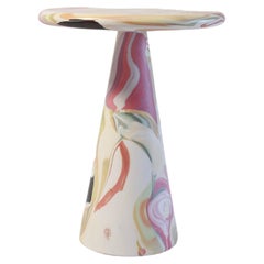 Contemporary reclaimed plastic side table melting pot