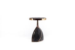 Melting Side Table in Black Shagreen & Bronze-Patina Brass by R&Y Augousti