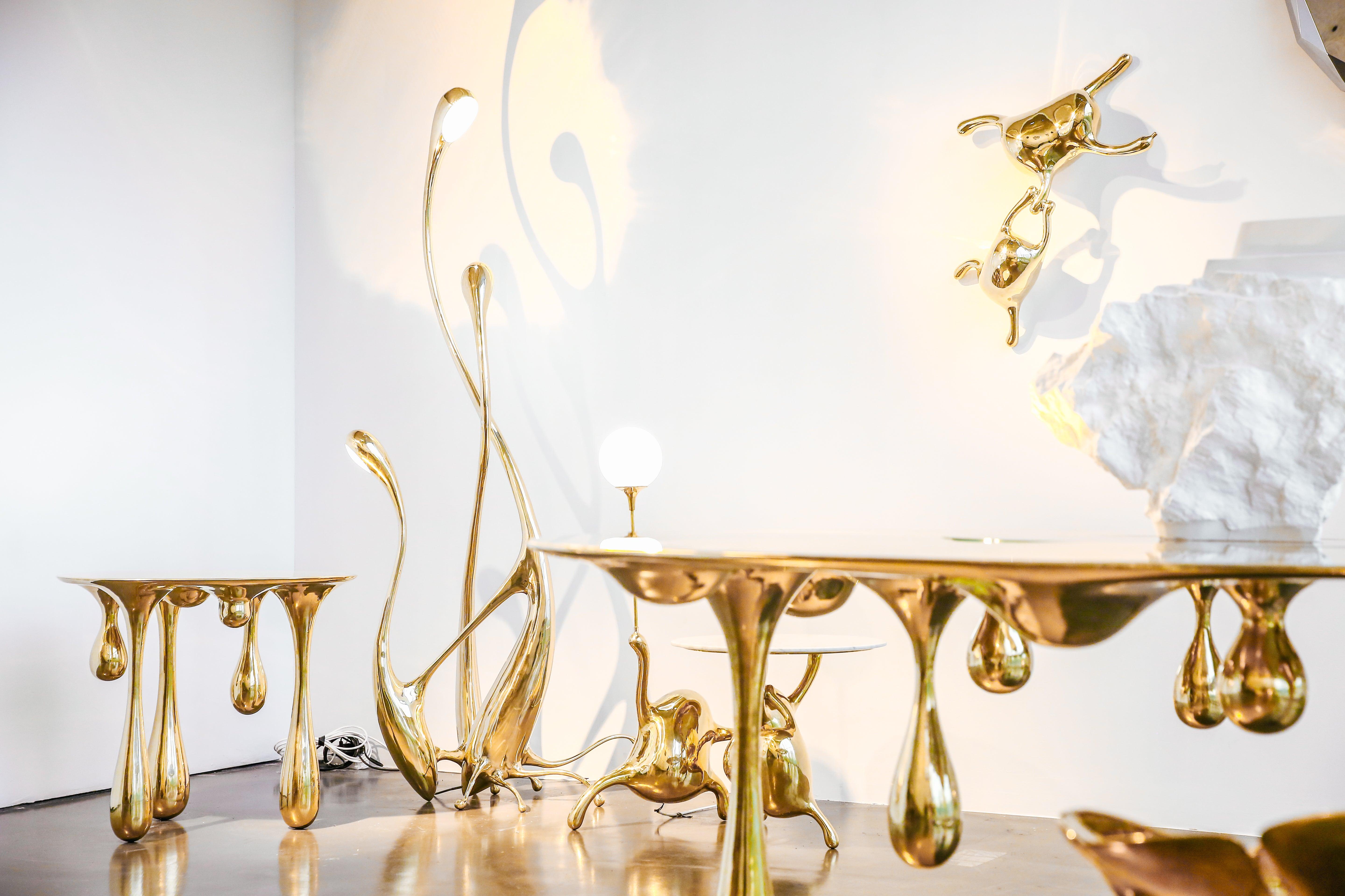 gold drip table