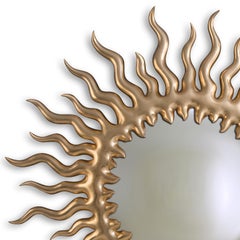 Melting Sun Mirror with Gold Paint