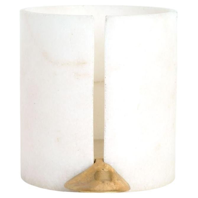 Melting Wax Tea Light in Marble and Bronze