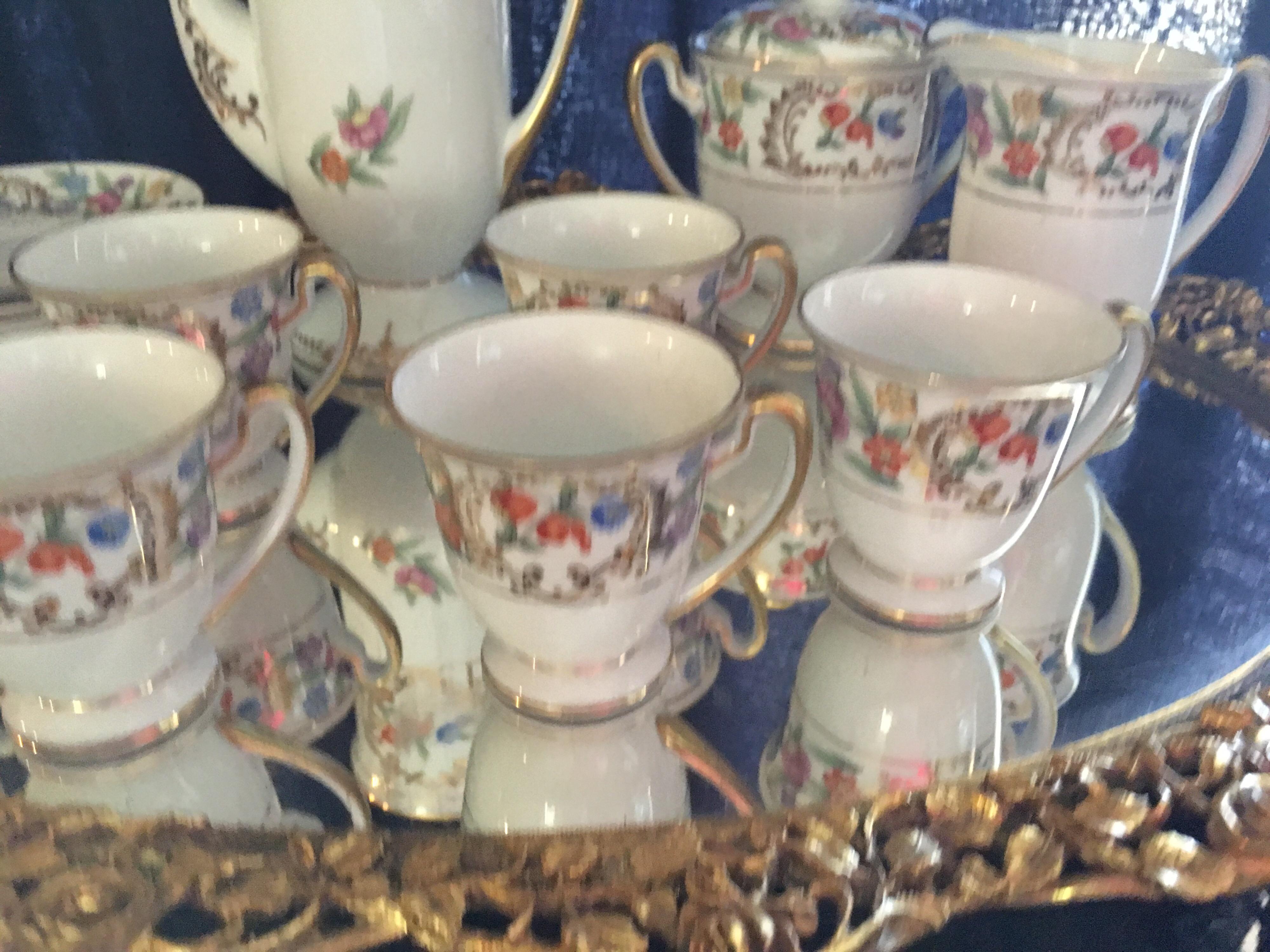 tea set with tray