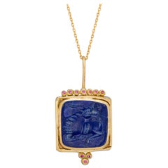 Melusine Pendant, 18 Karat Yellow Gold and Pink Diamond