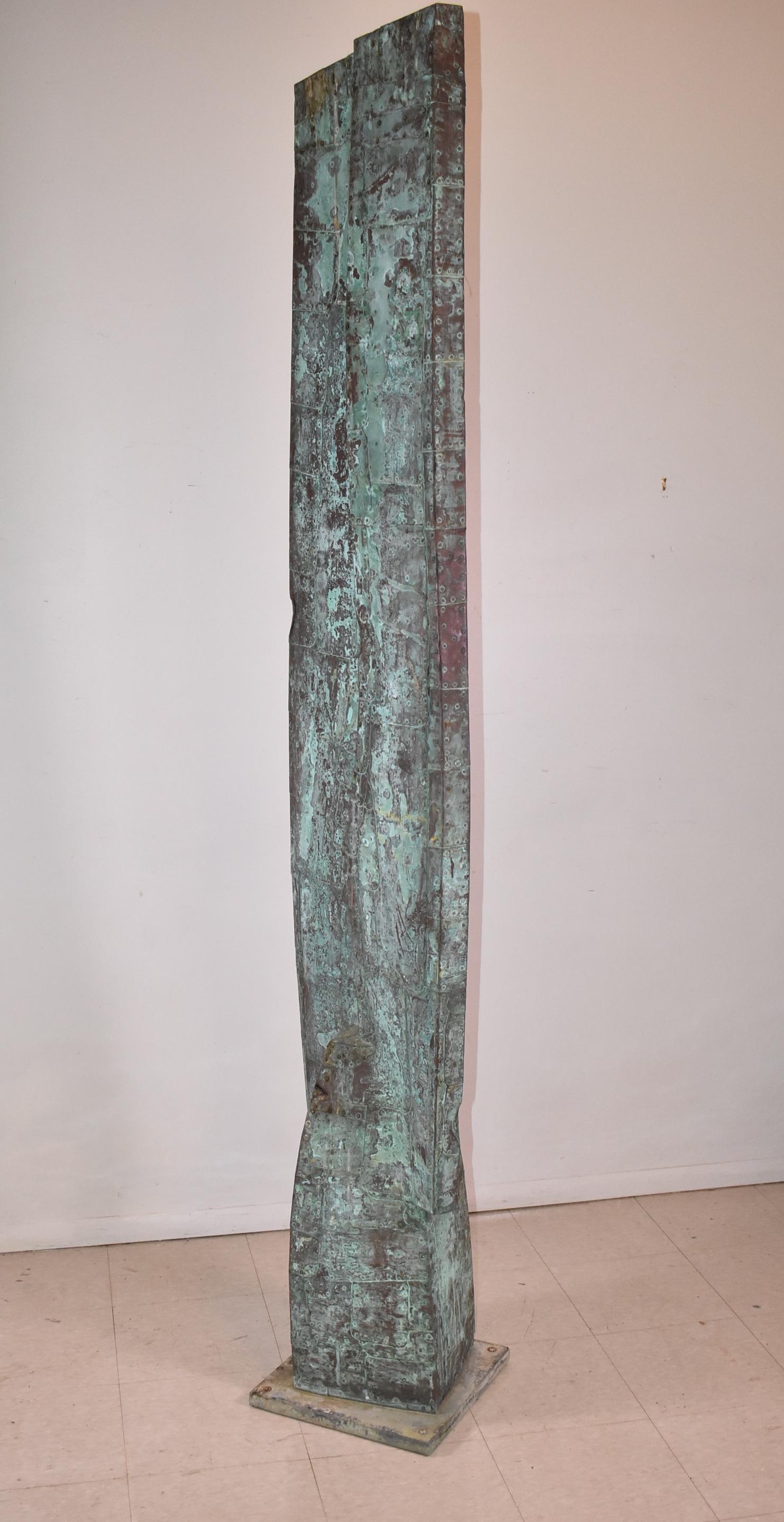 Melvin Albert Schuler Moderne Kupferskulptur für draußen (Gehämmert) im Angebot