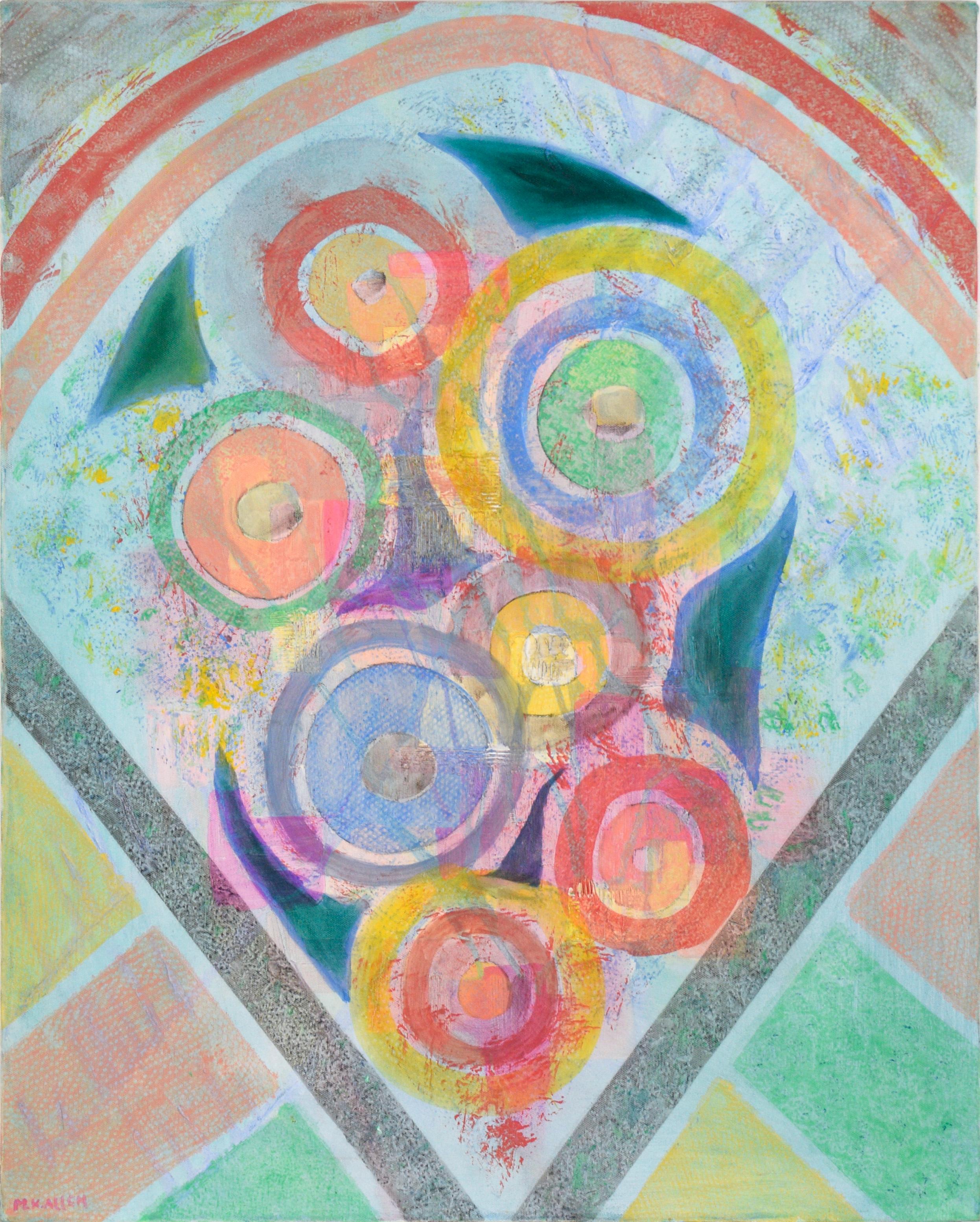 Melvin K. Allen Abstract Painting - Geometric Abstract with Circles in Acrylic on Canvas