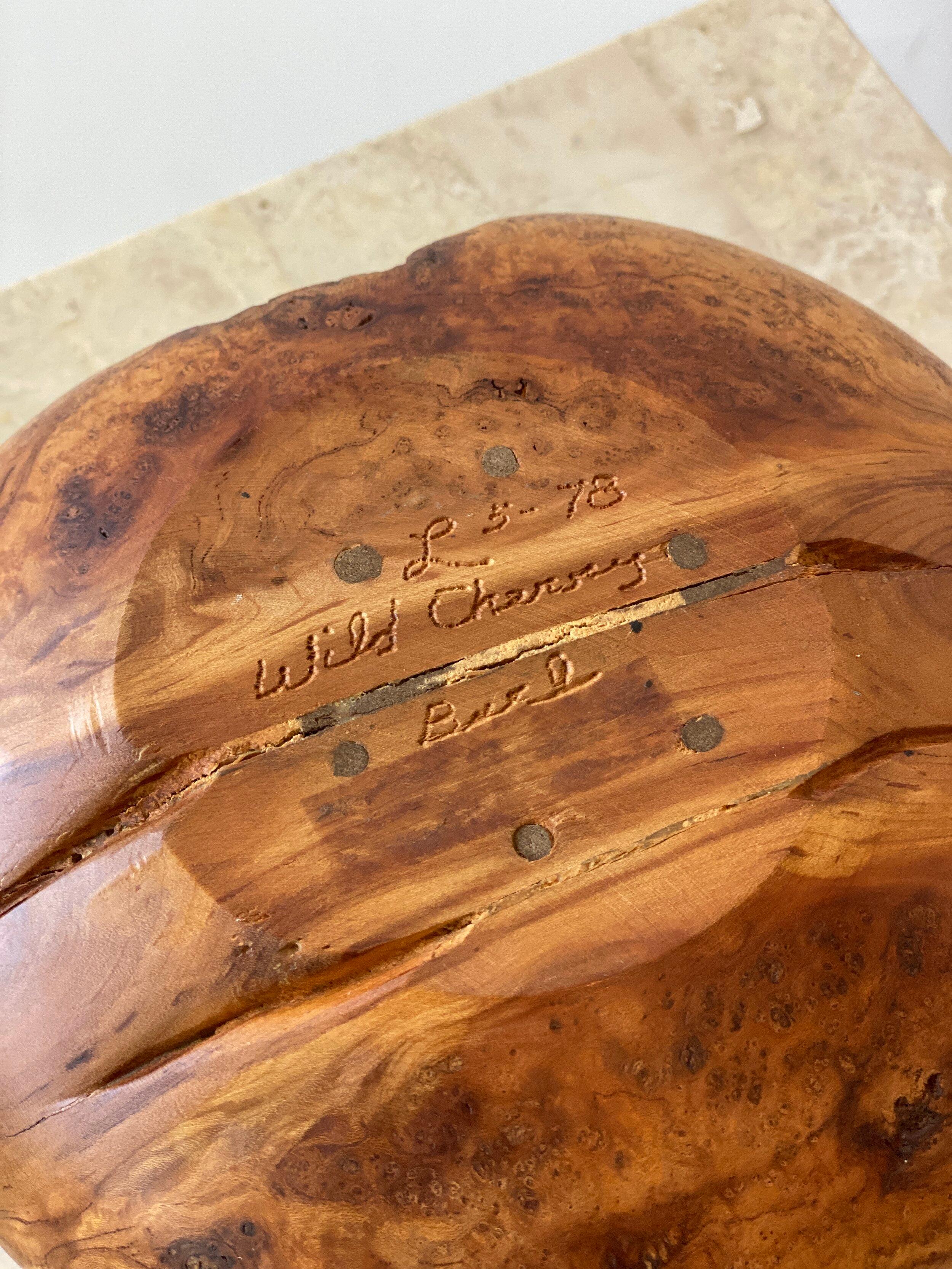 Melvin Lindquist Sculptural Turned Cherry Burl Wood Vase, Signed and Dated 1978 For Sale 2
