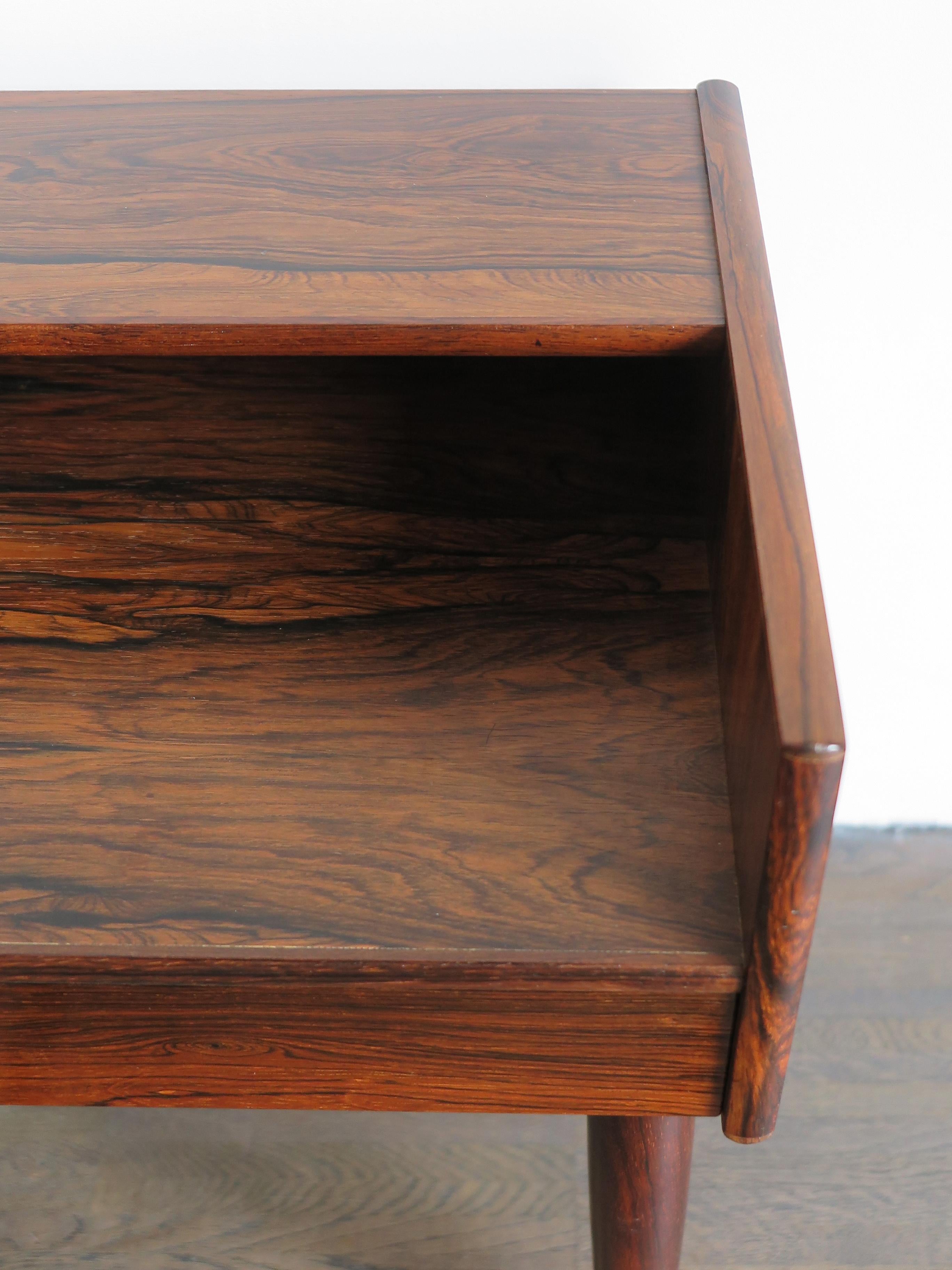 Melvin Mikkelsen Scandinavian Dark Wood Bedside Tables for Haslev Møbler 1960s 5