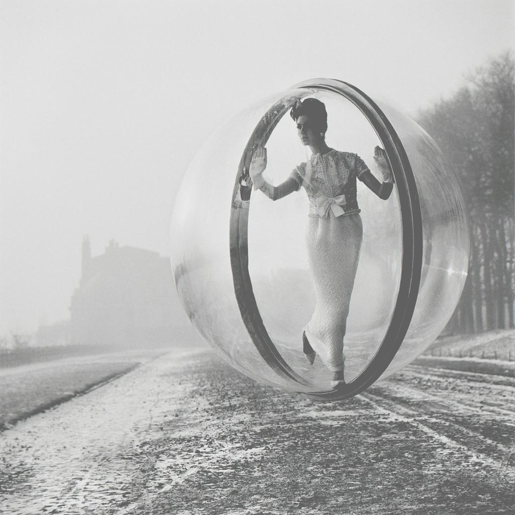 AFTER DELVAUX  Bois de Boulogne, February 2, 1963 for Harper's Bazaar  - Photograph by Melvin Sokolsky