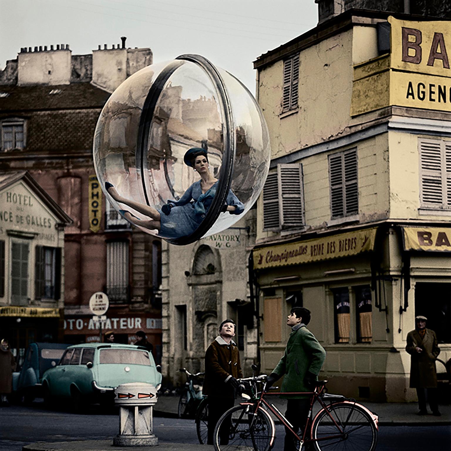 Melvin Sokolsky Figurative Print - "Bicycle Street II, Paris, Color" - Edition Size (5)