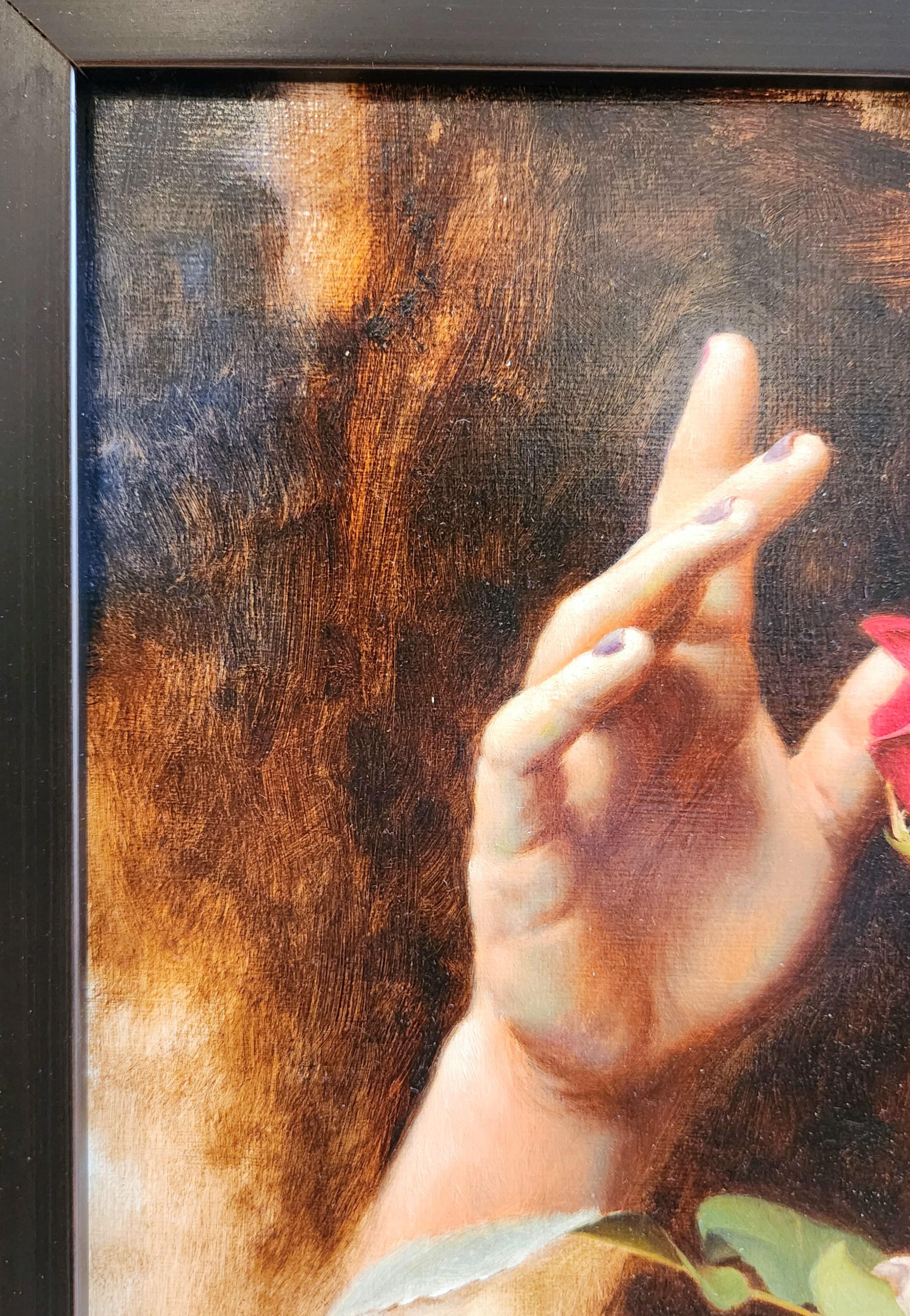 Olio su pannello di alluminio -- Incanto/Incanto - Figurative Painting Nero di Melvin Toledo