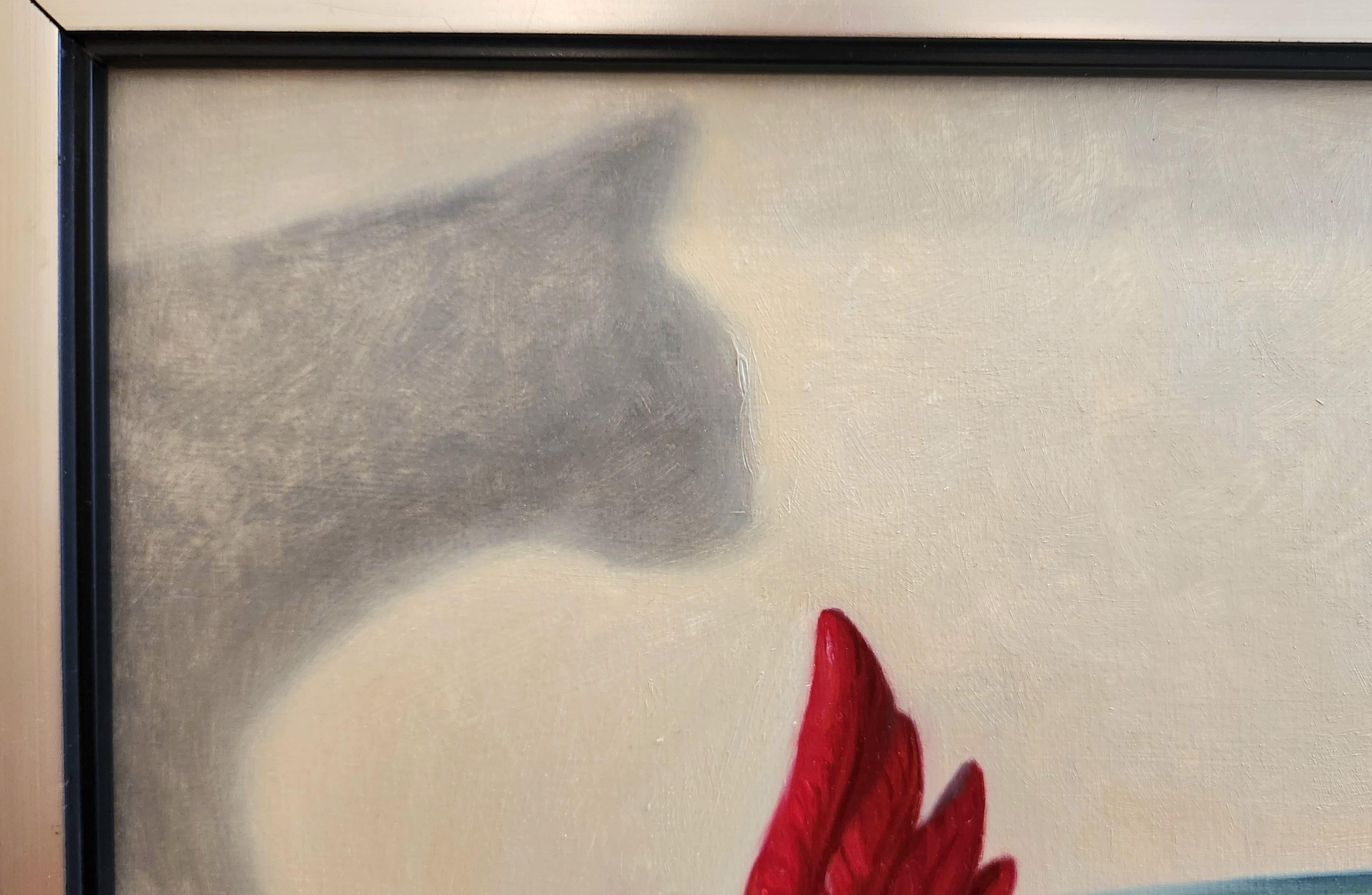 Oil Paint on Aluminum Panel -- The Gaurdian - Beige Still-Life Painting by Melvin Toledo