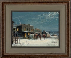 "DOCTORS OFFICE"  WESTERN COWBOYS NOCTURNAL SCENE COWBOY ARTISTS OF AMERICA