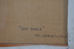 "LINE SHACK"  1964  MELVIN WARREN ESCENA NOCTURNA DE VAQUERO DEL OESTE