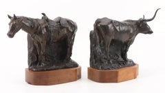 « DON JUAN AND LITTLE MAN », serre-livres en corne, imprimé chevalet, 1980, 30,4 x 25,4 x 25,4 cm