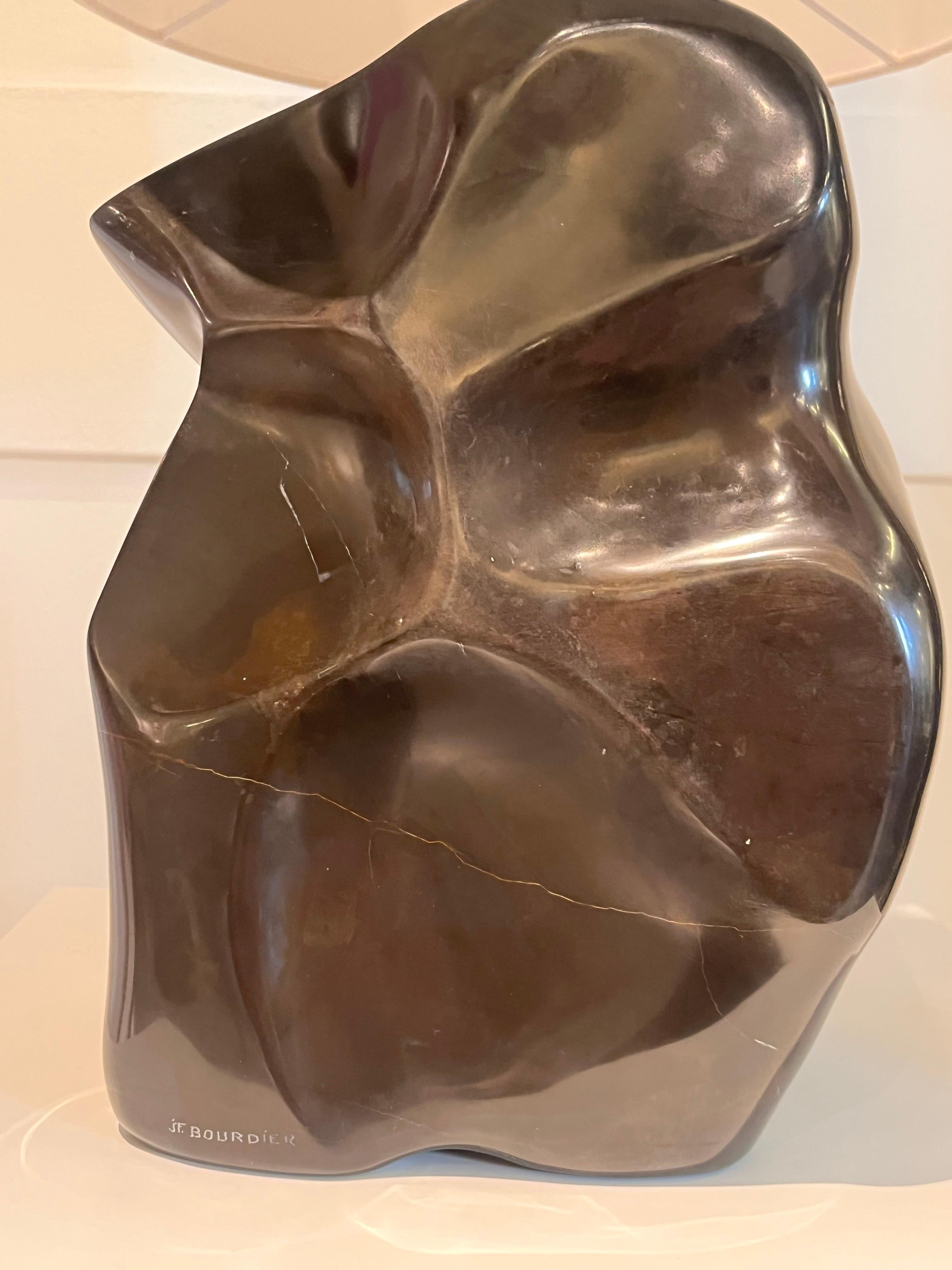 Mem martins marble lamp by Jean-Frédéric Bourdier - signed by the artist 4