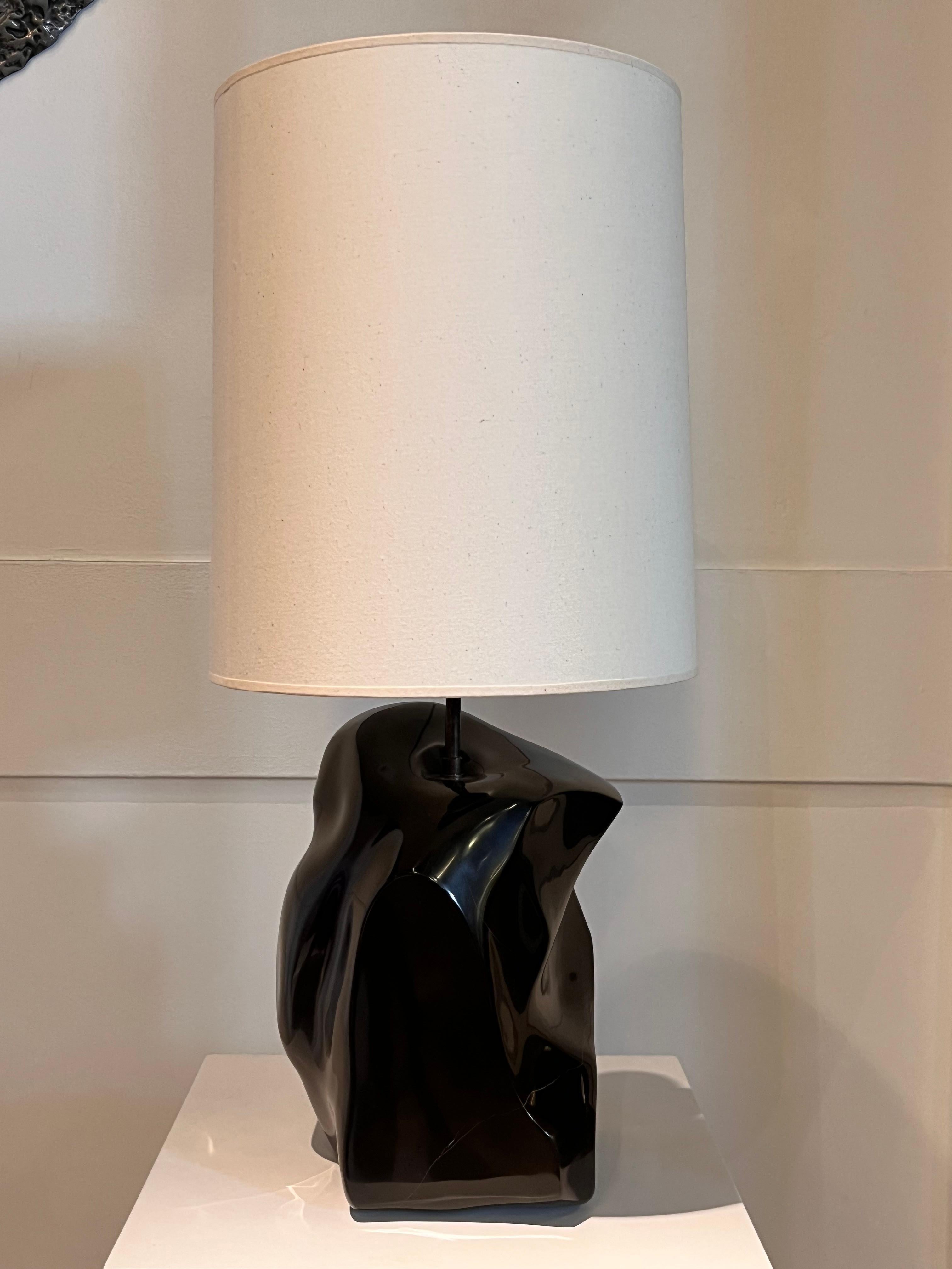 Contemporary Mem martins marble lamp by Jean-Frédéric Bourdier - signed by the artist