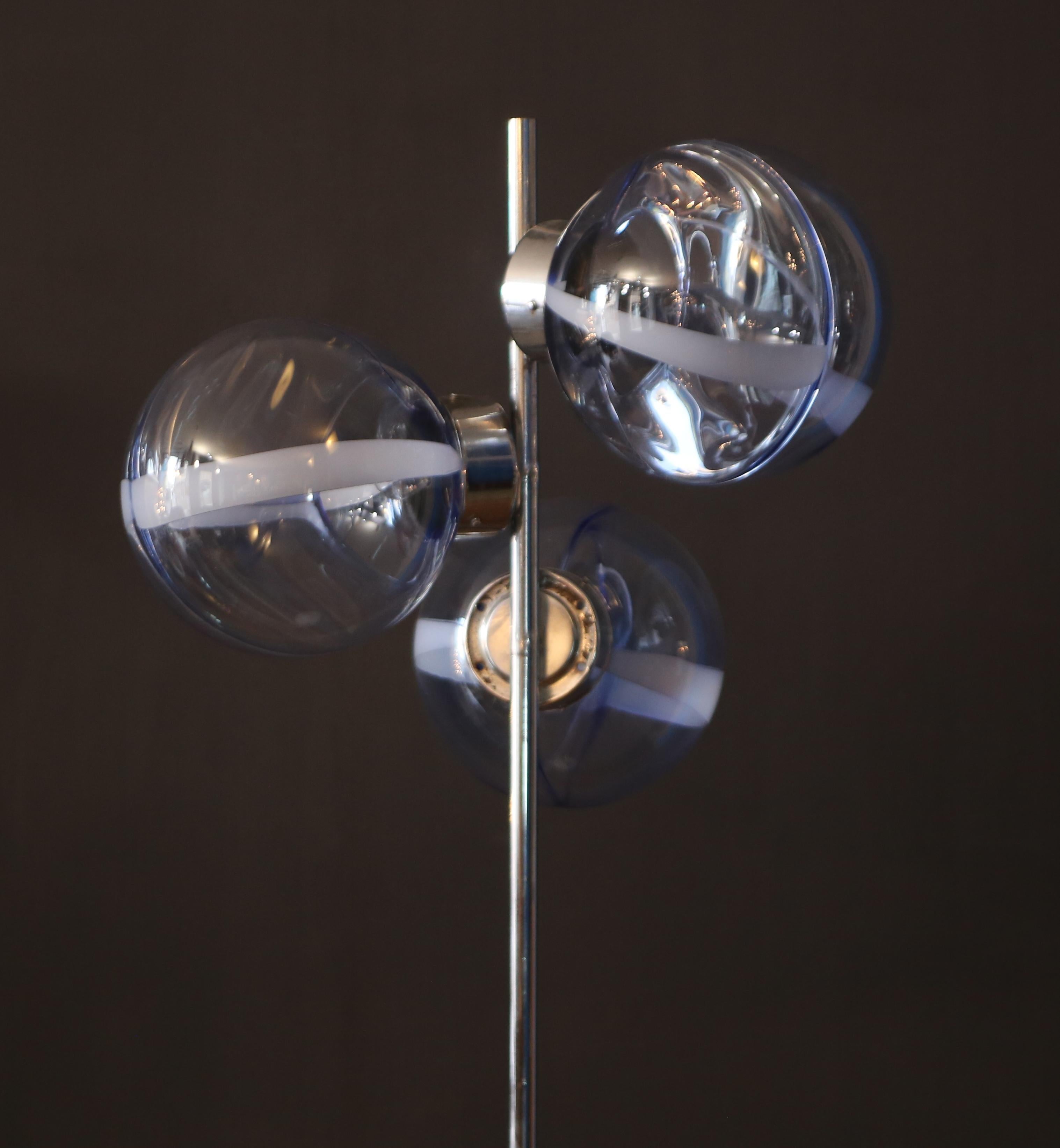 beautiful floor lamp with marble base from the early 1960s. 
This lamp may have some flaws in the chrome plating.