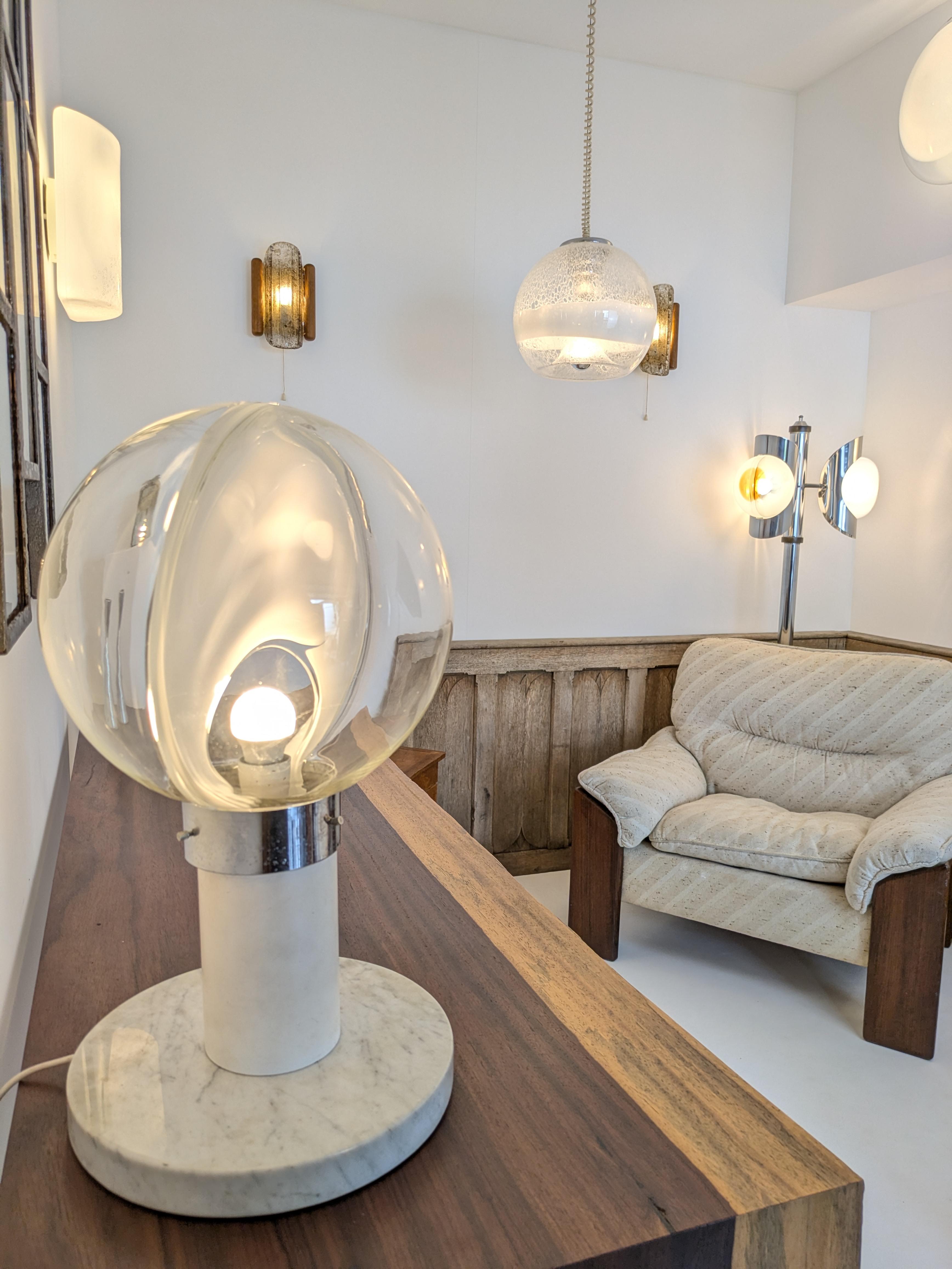 Metà XX secolo Lampada da tavolo in vetro di Murano 