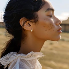 Boucles d'oreilles Huggie en or avec diamant, 1/2" rond