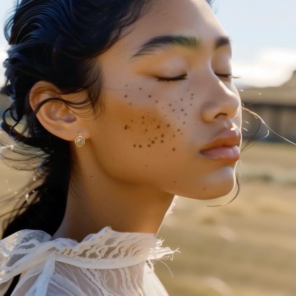 Pendientes Huggie de Diamantes de Oro Meme, Redondos de 1/2 en venta 2