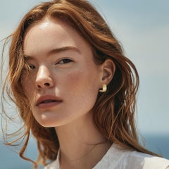 Diamond Wide Gold Huggie Earrings