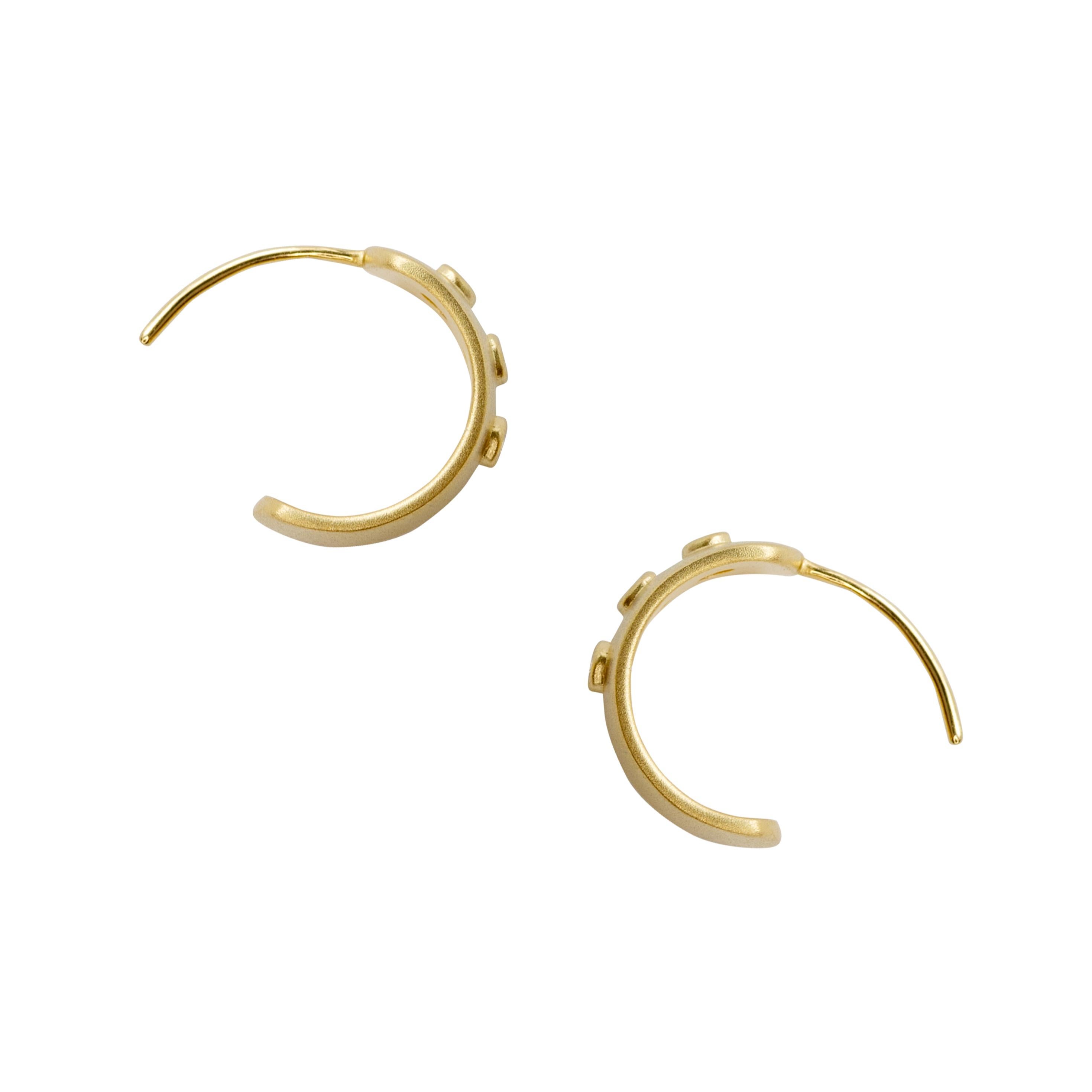 Taglio rotondo Orecchini Meme in oro con diamante, tondi da 1/2