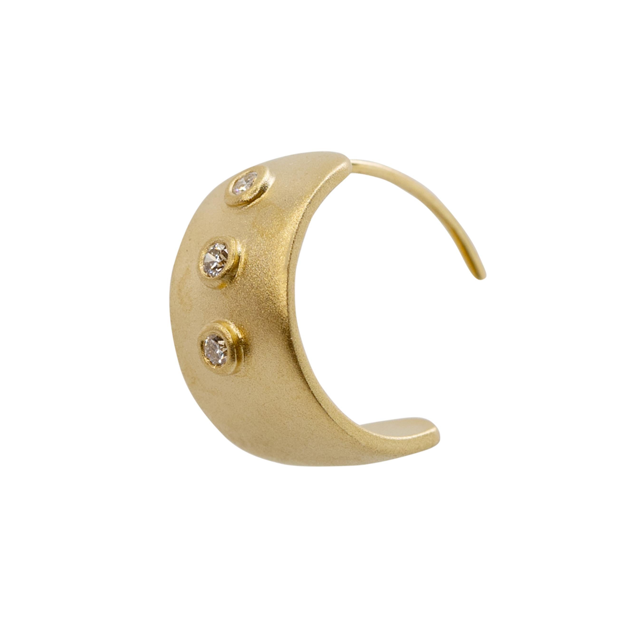 Orecchini Meme in oro con diamante, tondi da 1/2