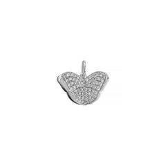 Memento All Diamond Butterfly Charm Pendant White Gold