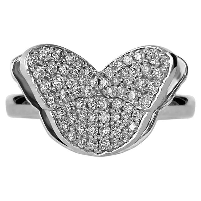 Memento All Diamond Butterfly Ring White Gold