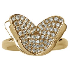 Memento All Diamond Butterfly Ring Yellow Gold