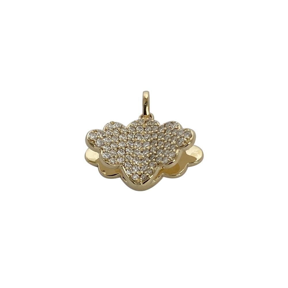 Memento All Diamond Cloud with Pages Charm Pendant For Sale 4