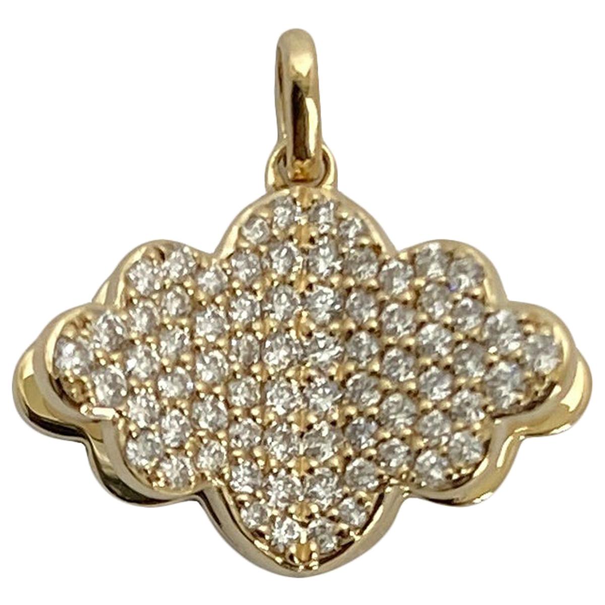 Memento All Diamond Cloud with Pages Charm Pendant For Sale