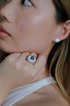 Memento All Diamond Flower Stud Earring in Silver