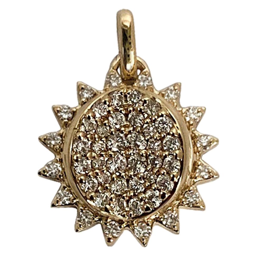 Memento All Diamond Sun with Pages Charm Pendant For Sale