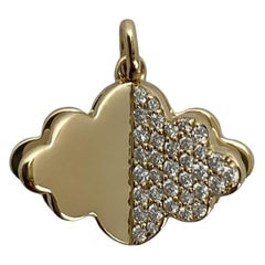 Memento Half Gold, Half Diamond Cloud with Pages Charm Pendant