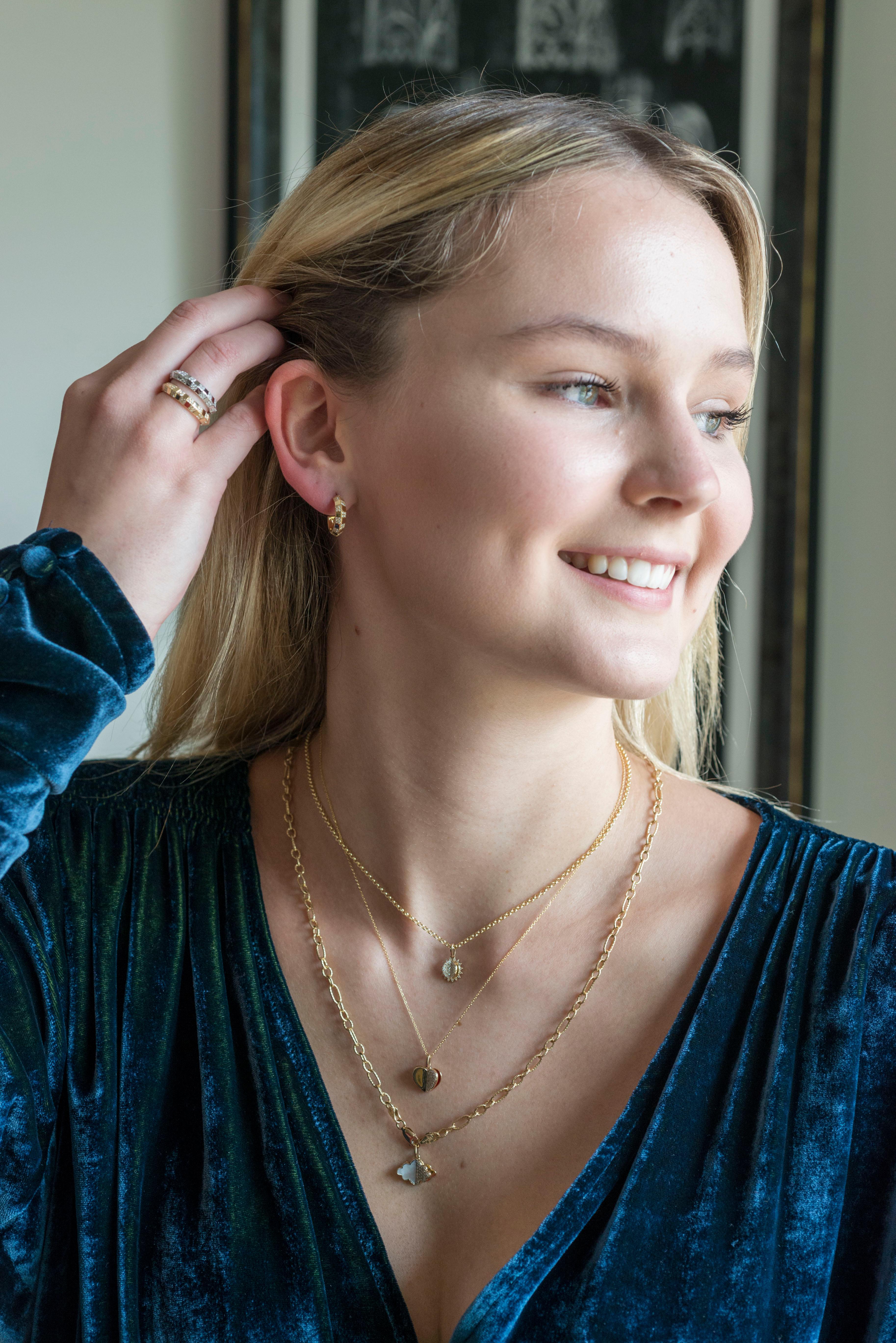 Pendentif à breloques Memento en demi-or et demi diamant en forme de cœur avec pages Unisexe en vente