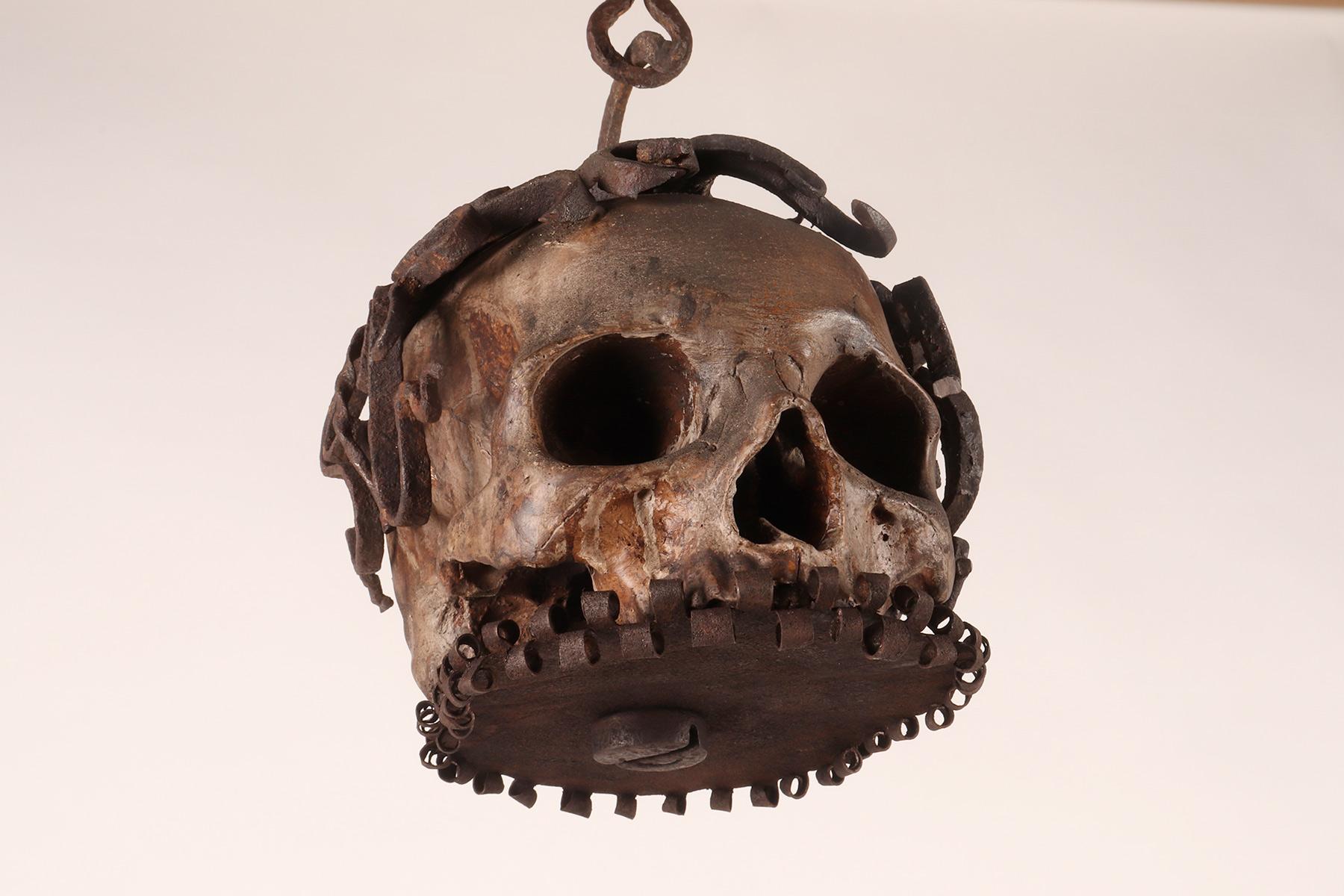 Memento mori. A caged and suspended skull sculpture, Germany, late 17th century. 6