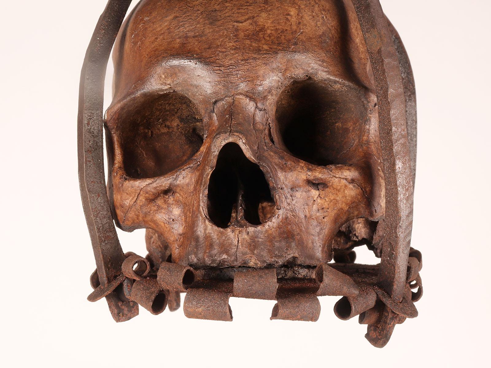 Memento mori. A caged and suspended skull sculpture, Germany, late 17th century. For Sale 8